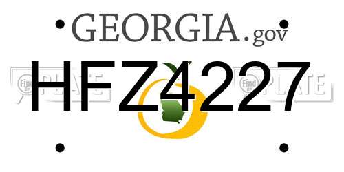 HFZ4227 Georgia License Plate