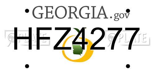HFZ4277 Georgia License Plate