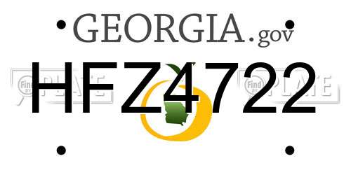 HFZ4722 Georgia License Plate