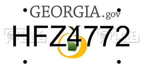 HFZ4772 Georgia License Plate