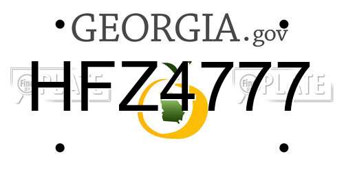HFZ4777 Georgia License Plate