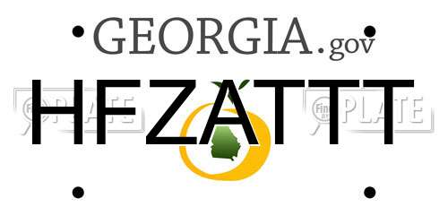 HFZATTT Georgia License Plate