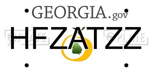 HFZATZZ Georgia License Plate