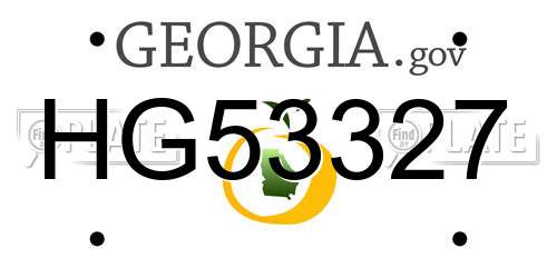 HG53327 Georgia License Plate
