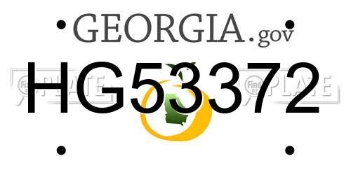 HG53372 Georgia License Plate