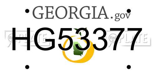 HG53377 Georgia License Plate