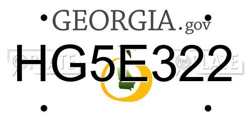 HG5E322 Georgia License Plate
