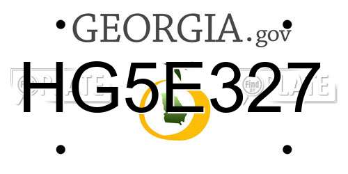 HG5E327 Georgia License Plate