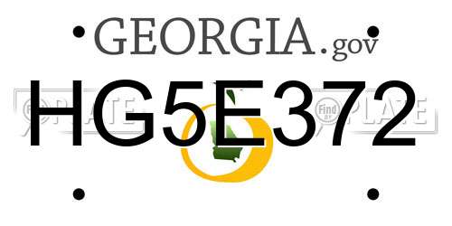 HG5E372 Georgia License Plate