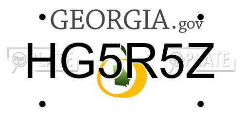 HG5R5Z Georgia License Plate