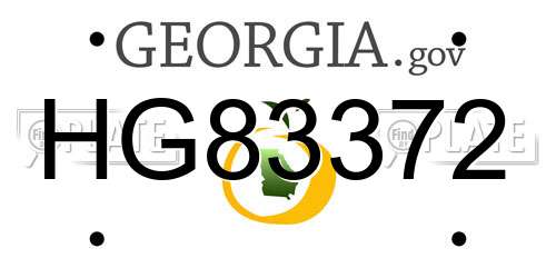 HG83372 Georgia License Plate