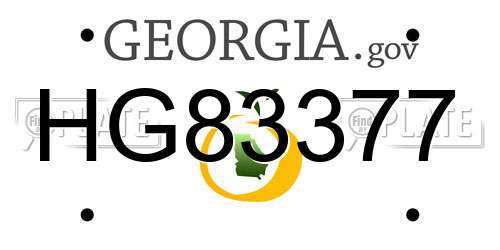 HG83377 Georgia License Plate