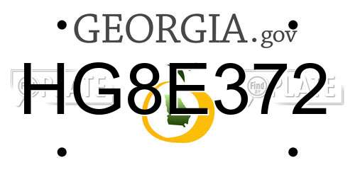 HG8E372 Georgia License Plate