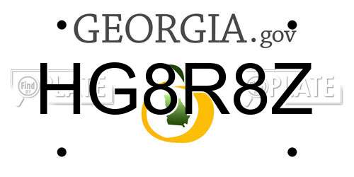 HG8R8Z Georgia License Plate