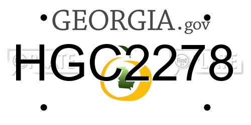 HGC2278 Georgia License Plate