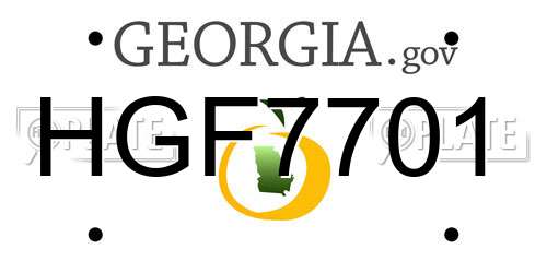 HGF7701 Georgia License Plate