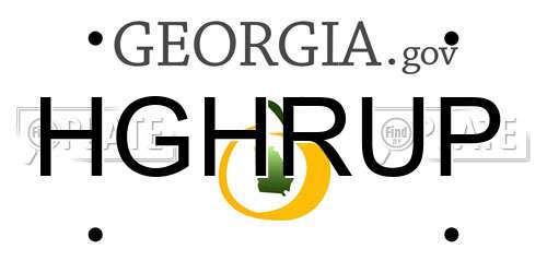 HGHRUP Georgia License Plate