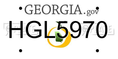 HGL5970 Georgia License Plate