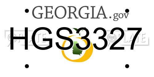 HGS3327 Georgia License Plate