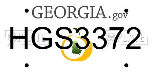 HGS3372 Georgia License Plate