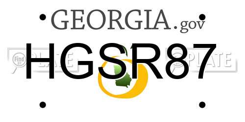 HGSR87 Georgia License Plate