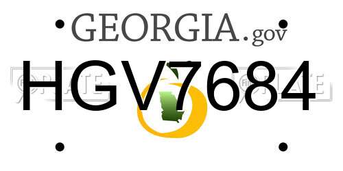 HGV7684 Georgia License Plate