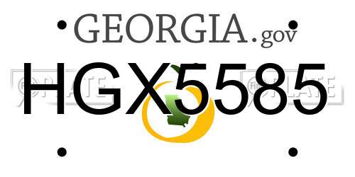 HGX5585 Georgia License Plate