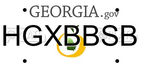 HGXBBSB Georgia License Plate