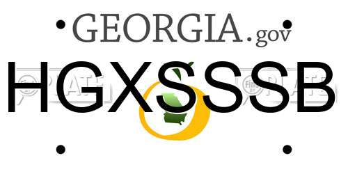 HGXSSSB Georgia License Plate