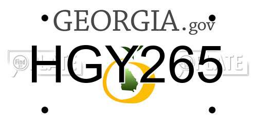 HGY265 Georgia License Plate