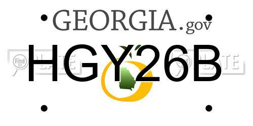 HGY26B Georgia License Plate