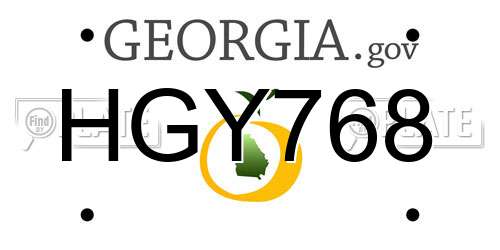 HGY768 Georgia License Plate