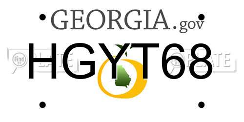 HGYT68 Georgia License Plate