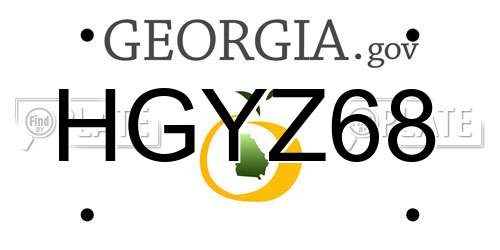 HGYZ68 Georgia License Plate