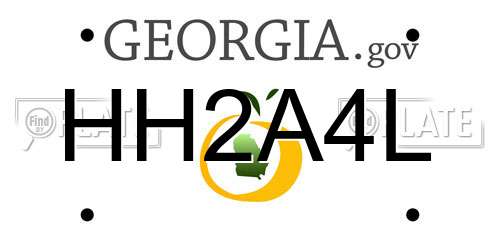 HH2A4L Georgia License Plate