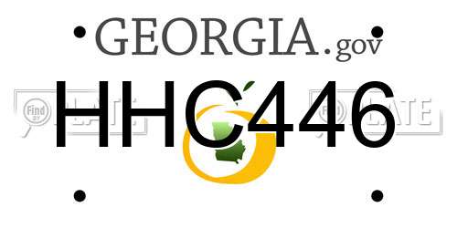 HHC446 Georgia License Plate