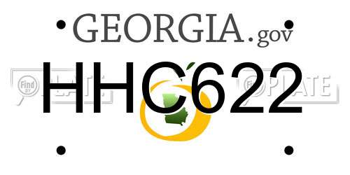 HHC622 Georgia License Plate