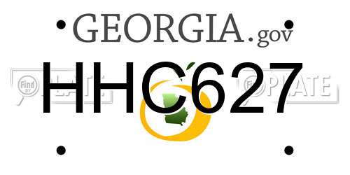 HHC627 Georgia License Plate