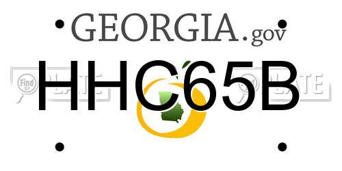 HHC65B Georgia License Plate