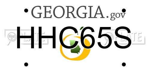 HHC65S Georgia License Plate