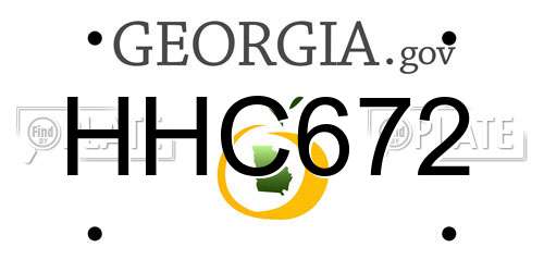 HHC672 Georgia License Plate