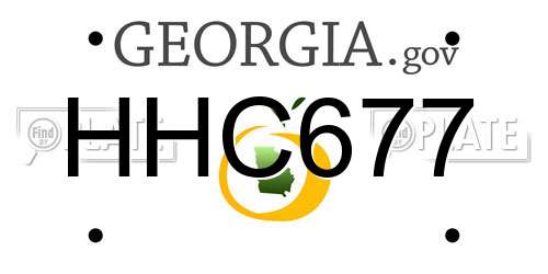 HHC677 Georgia License Plate