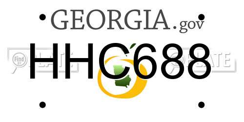 HHC688 Georgia License Plate