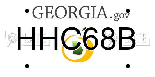 HHC68B Georgia License Plate