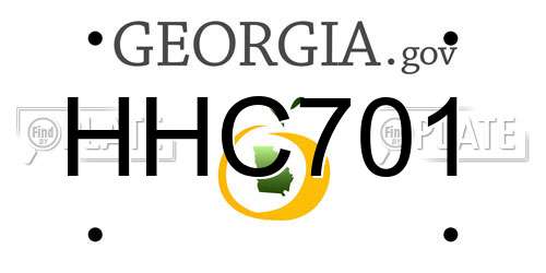 HHC701 Georgia License Plate