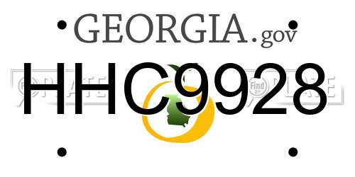 HHC9928 Georgia License Plate