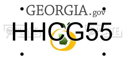 HHCG55 Georgia License Plate