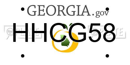 HHCG58 Georgia License Plate