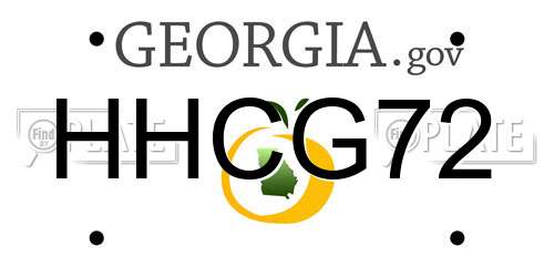 HHCG72 Georgia License Plate