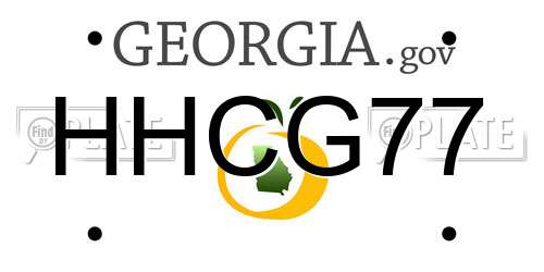 HHCG77 Georgia License Plate